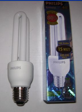 3 LAMPARAS AHORRADORAS Philips de 15W Socket E27 (luz blanca)
