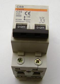 Interruptor Riel DIN 2x60 Amp, CBB